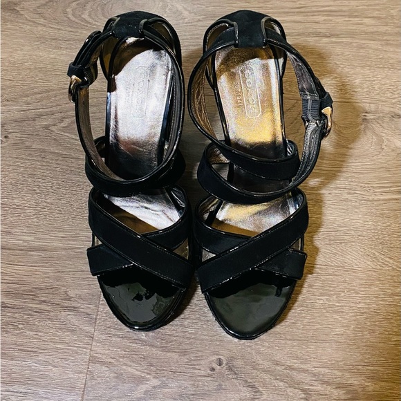 Vintage Authentic Coach Strappy Wedge Heels - Picture 5 of 6